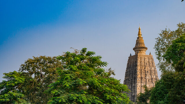 The Mahabodhi Temple Complex is located at Bodhgaya, Bihar, India. UNESCO World Heritage Site.