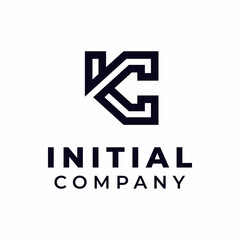 Initial Letter Monogram KC Logo Design Vector