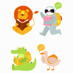 Back to school animal cute