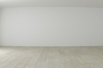 modern empty room with wood floor interior design. 3D illustration