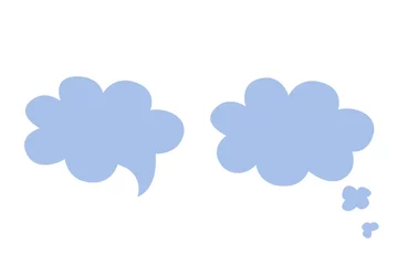 Gordijnen Vector illustration of a speech bubbles in the shape of a cloud isolated on a white background. © Viktoriia