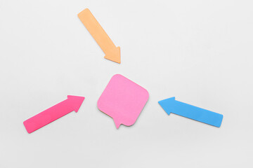 Colorful sticky notes on white background