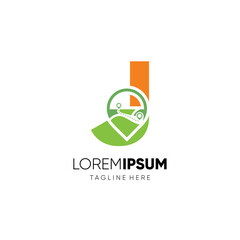 Letter J Map Location Logo Design Vector Icon Graphic Emblem Illustration Background Template