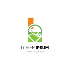 Letter L Map Location Logo Design Vector Icon Graphic Emblem Illustration Background Template