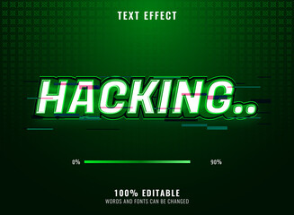 modern glitch green hacking progress screen text effect