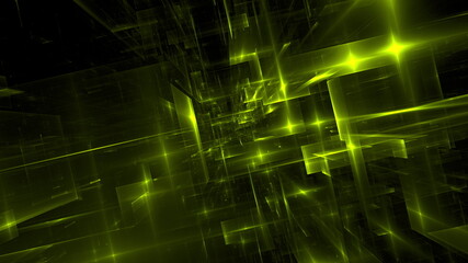 Cyberspace matrix parallel world, another reality digital world. Science fiction hacker concept. Digital data network matrix. 3d render