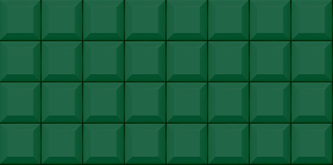Fototapeta na wymiar Green Subway tile seamless pattern. Wall with brick texture. Vector geometric background design
