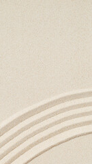 Obraz premium Lines drawing on sand, beautiful sandy texture. Spa background, minimal concept