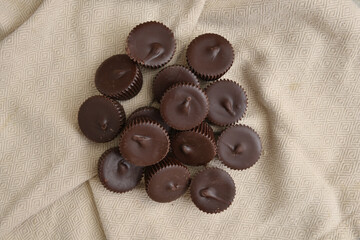 Gourmet dark chocolate peanut butter cups