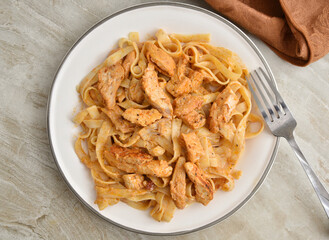 Cajun Chicken with Fettuccine Alfredo