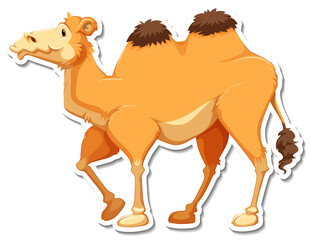 A sticker template of camel cartoon character