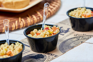 Quinoa salad served in bowls
