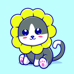 Cute and attractive cat character vector graphic illustration