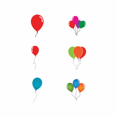Obraz premium Flying vector festive balloons shiny with glossy balloons for holiday