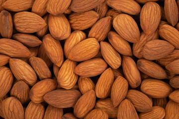 Almonds on white background. Healty food concept.