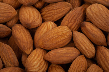 Almonds on white background. Healty food concept.
