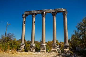 The Temple of Zeus of Diokaesareia ( Uzuncaburc ) Ancient City in Mersin, Turkey