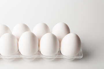 chicken eggs in a dozen storage tray