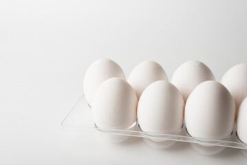chicken eggs in a dozen storage tray