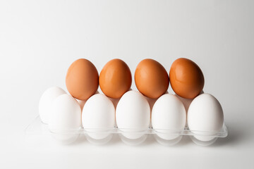 chicken eggs in a dozen storage tray