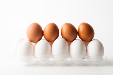 chicken eggs in a dozen storage tray
