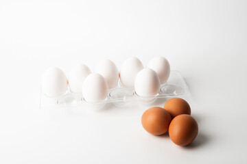 chicken eggs in a dozen storage tray