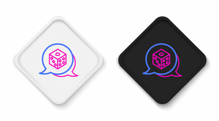 Line Game dice icon isolated on white background. Casino gambling. Colorful outline concept. Vector