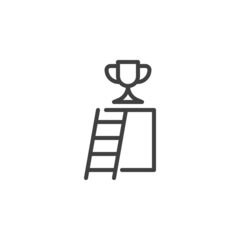 Ladder to success line icon