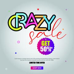 Crazy Sale Banner Vector Design 