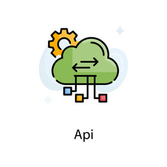Api vector outline Icon fill outline illustration. Web Analytics Symbol on White background EPS 10 File