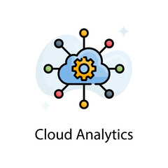 Cloud analytics vector fill outline Icon Design illustration. Web Analytics Symbol on White background EPS 10 File