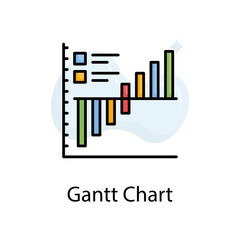 Gantt chart vector fill outline Icon Design illustration. Web Analytics Symbol on White background EPS 10 File