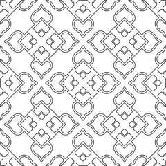Vector pattern with symmetrical elements . Repeating geometric tiles from striped elements.large black pattern .