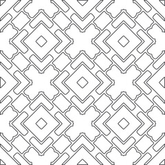 Vector pattern with symmetrical elements . Repeating geometric tiles from striped elements.large black pattern .