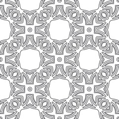 floral pattern background.Repeating geometric pattern from striped elements.   Black and white pattern.