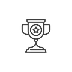 Trophy with star line icon