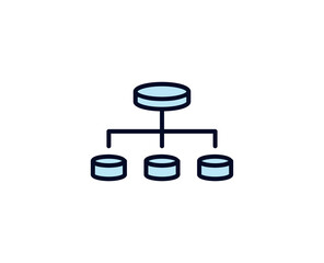 Database line icon. High quality outline symbol for web design or mobile app. Thin line sign for design logo. Color outline pictogram on white background