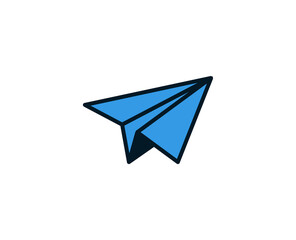 Paper airplane line icon. Vector symbol in trendy flat style on white background. Commerce sing for design.