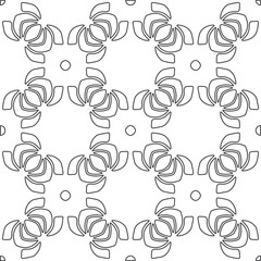 floral pattern background.Repeating geometric pattern from striped elements.   Black and white pattern.