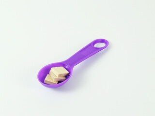 
The Collection Of Various Spoons Sizes With Different Angle Isolated White Background 