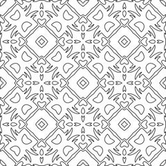 floral pattern background.Repeating geometric pattern from striped elements.   Black and white pattern.