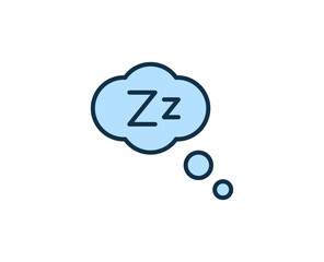 Sleep line icon. High quality outline symbol for web design or mobile app. Thin line sign for design logo. Color outline pictogram on white background