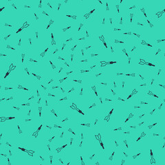 Black Dart arrow icon isolated seamless pattern on green background. Vector