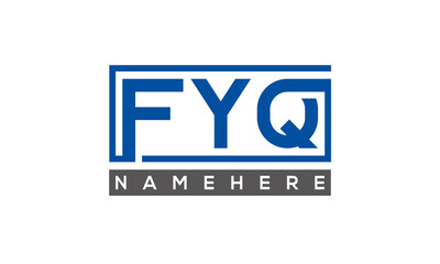 FYQ Letters Logo With Rectangle Logo Vector