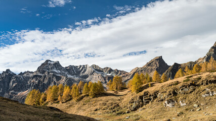 Obraz premium Wild Alps, autumn landscape in Alpe Devero and Veglia natural park