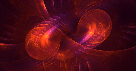 3D rendering abstract multicolor fractal light background