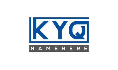 KYQ Letters Logo With Rectangle Logo Vector