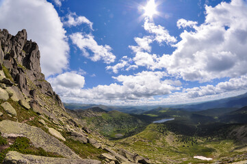 landscape with lake and mountains