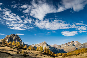 Autumn in the Great East of Alpe Devero and Veglia natural park, Italy landscape