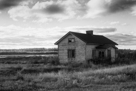 Abandoned House By Swamp Lake